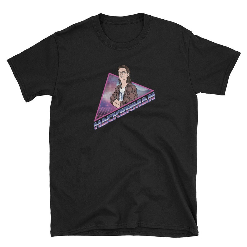 Kung Fury, Hackerman, Retro, 80s style, Gildan 64000 Unisex Softstyle T-Shirt with Tear Away Label image 2