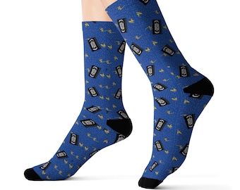 Retro VHS Movie Lover 90s Blockbuster Video Inspired Sublimation Socks