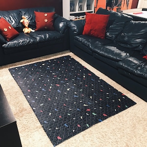 Retro Realistic 90s Arcade And Theater Style Area Rug With Optional Custom Logo