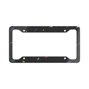 Retro Realistic 90s Arcade Rug Pattern License Plate Frame