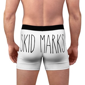 Rae Dumb Funny Skid Marks Gag Gift Men&#39;s Boxer Briefs