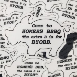 The Simpsons Homer's BBBQ Invitation Vinyl Sticker
