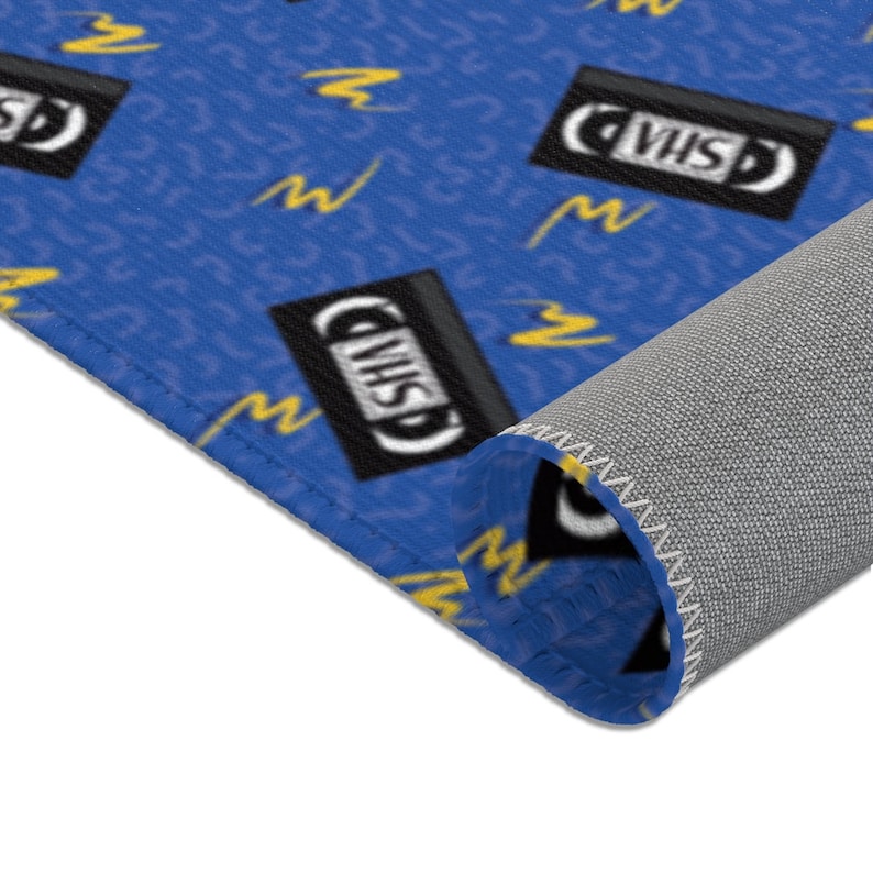 Blockbuster Video Store Rug Retro VHS Movie Lover 90s Blockbuster Video Inspired Home Theater Area ...