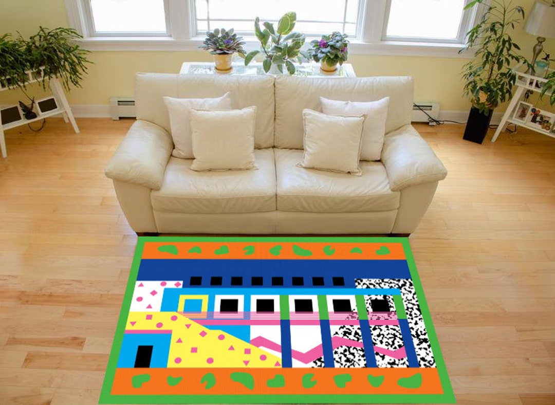 Orlando Not Memphis 90s Retro Geometric Art Style Area Rug - Etsy