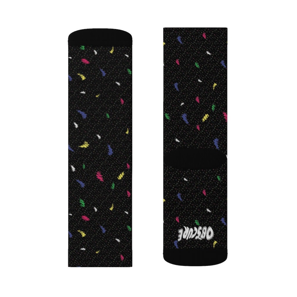 Retro Realistic 90s Arcade Floor Pattern Sublimation Socks | Etsy