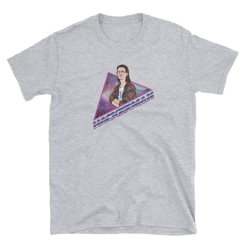Kung Fury, Hackerman, Retro, 80s style, Gildan 64000 Unisex Softstyle T-Shirt with Tear Away Label image 5