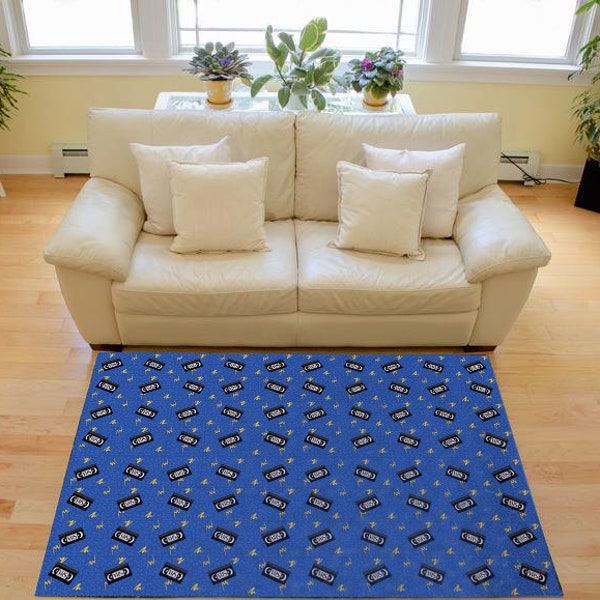 Retro VHS Movie Lover 90s Blockbuster Video Inspired Home Theater Area Rug