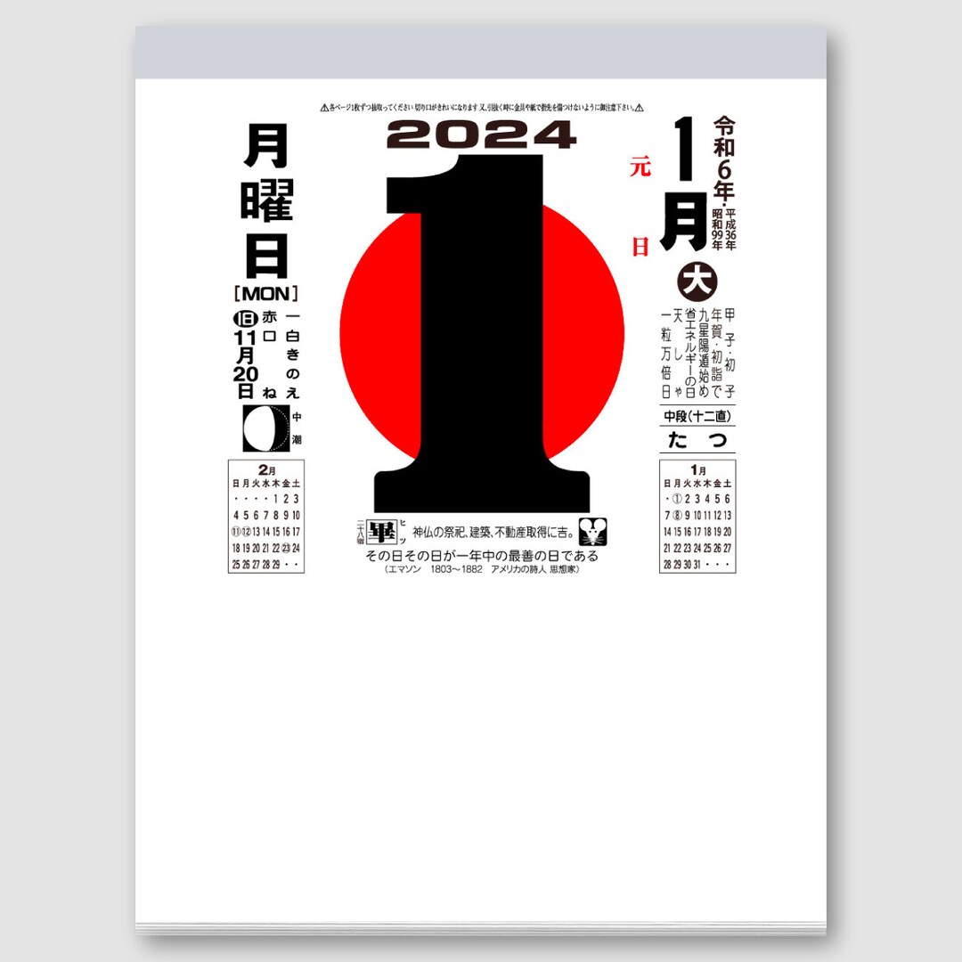 XL Japanese Daily Wall Calendar 11 2024 Edition Etsy