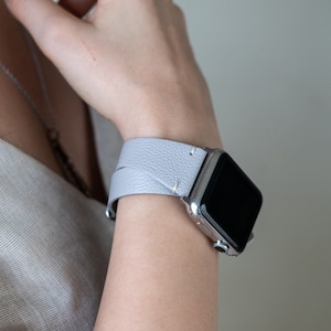 Leather Apple Watch Band 38mm 40mm 42mm 44mm, Slim Double Wrap iWatch Strap Genuine Leather Series 6 5-4-3-2-1, Gift for Her, Gift For Mom