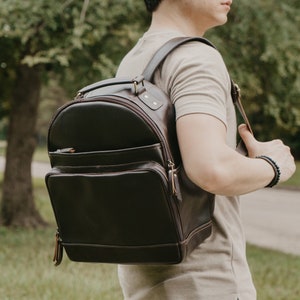 Teacher Backpack,Daily Backpack Bag,Monogram Leather Rucksack,Leather Backpack Purse,Personalized Backpack,Leather Backpack for Laptop