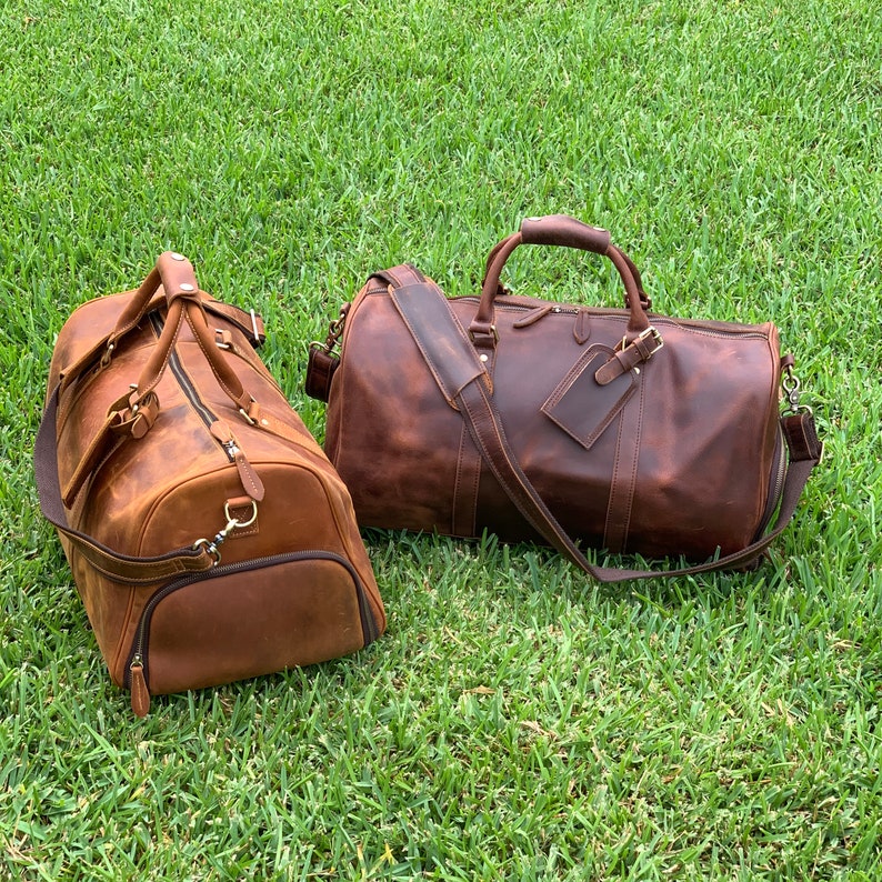 Leather Weekender Bag Leather Duffle Bag Large Travel Bag | Etsy