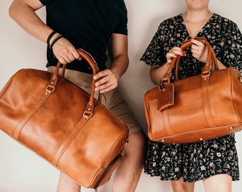 Fathers Day Gift for Dad, Leather Duffle Bag, Large Travel Bag, Mens Leather Weekend Bag, Personalized Outdoor Bag, Groomsmen Gift Bag