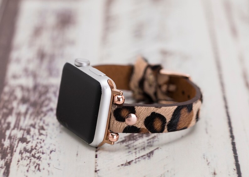 Leopard Apple Watch Band 38mm 40mm 42mm 44mm Slim Furry | Etsy