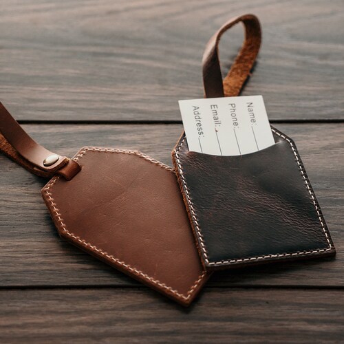 Leather Luggage Tag Logoluggage Tags Personalized Etsy