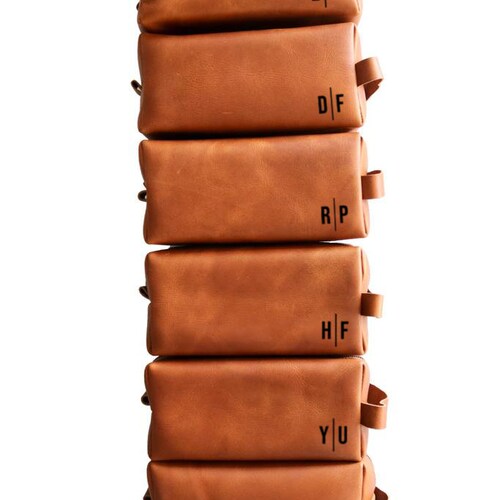 Groomsmen Gifts SET of 9 or only 1 Proposal Leather Toiletry Bag Gift Set, Personalized Leather Dopp Kit, Best Man Gift Ideas