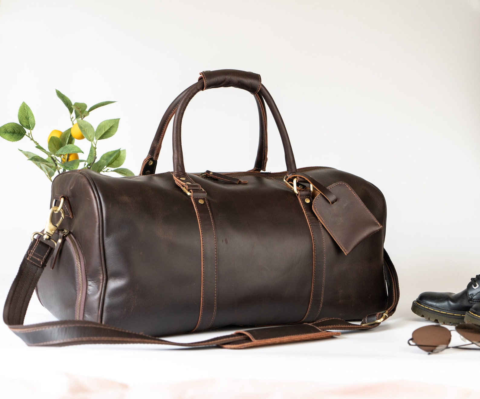 Leather Duffle Bag Large Travel Bag Mens Leather Weekend - Etsy