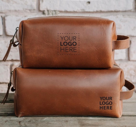 customized logo travel toiletry bag Customizable Leather Toiletry Bag - Personalized Corporate Gift With Logo  Embossing