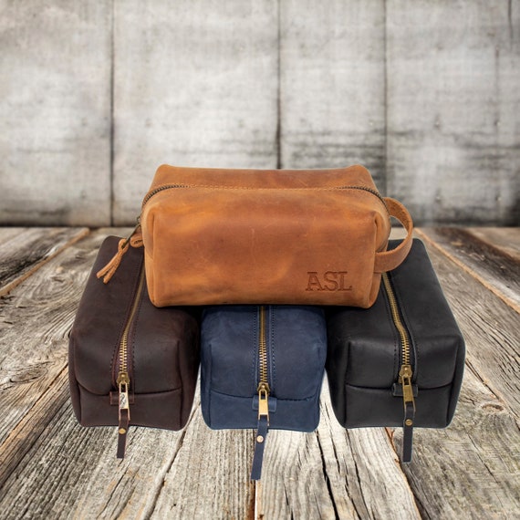 Personalized Leather Dopp Kit Customized Groomsmen Gift | Etsy