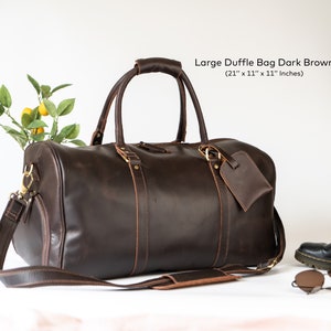 Leather Weekender Bag, Leather Duffle Bag, Large Travel Bag ...