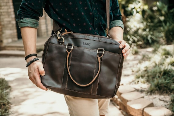 Personalized leather briefcase for him deals