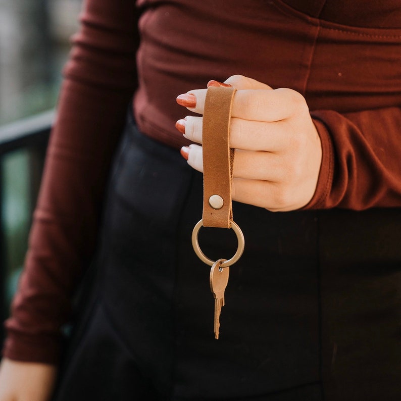 Personalized Leather Keychain Custom Leather Keychain Monogrammed Leather Keychain Handmade Anniversary Wedding Gift Personalized Gift Love image 4