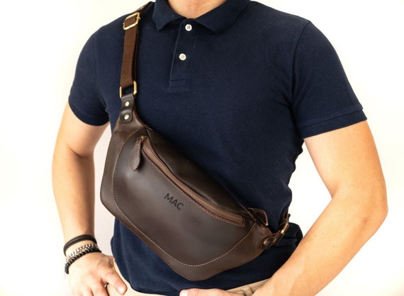 Personalized Leather Fanny Pack Leather Bag Adjustable - Etsy