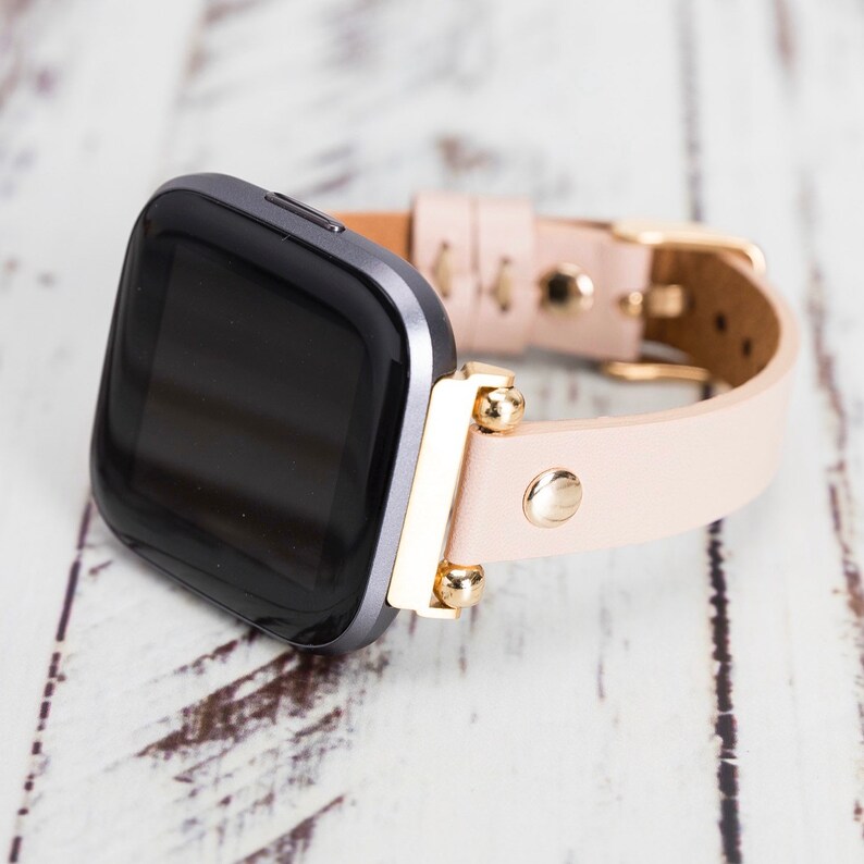Fitbit Versa 2 Leather Watch Band Rose Gold Fitbit Versa Cream