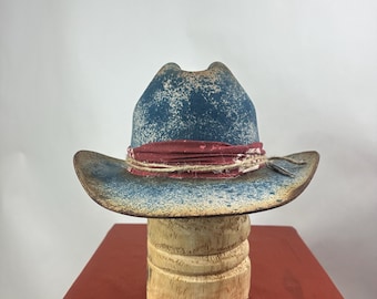 Blue Short Brim Western