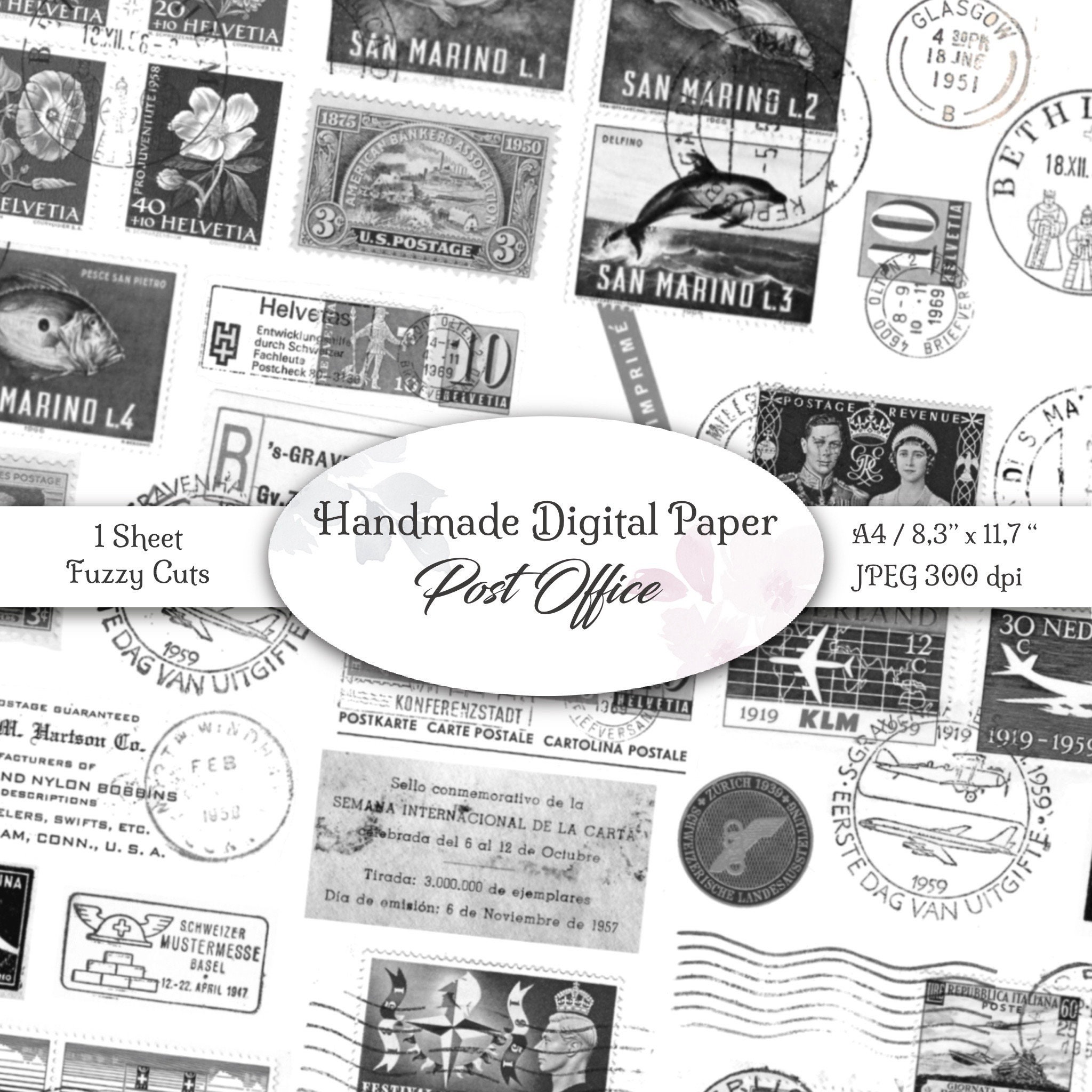 240 Sheets Vintage Postcard Print Tissue Wrap Antique Look 15x20