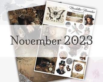 Digital Junk Journal Set from my Newsletter / Set November 2023