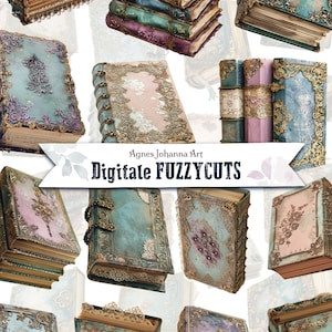 Digitale Fuzzy Cuts / Buecher / Design zum Ausdrucken für Junk Journal und Scrapbooking