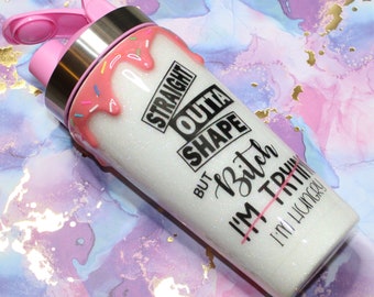 Protein Shaker Straight outta shape but im trying workout cup Gift