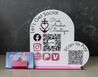 Acrylic QR Code Sign for Seamless Payments and Social Media Access