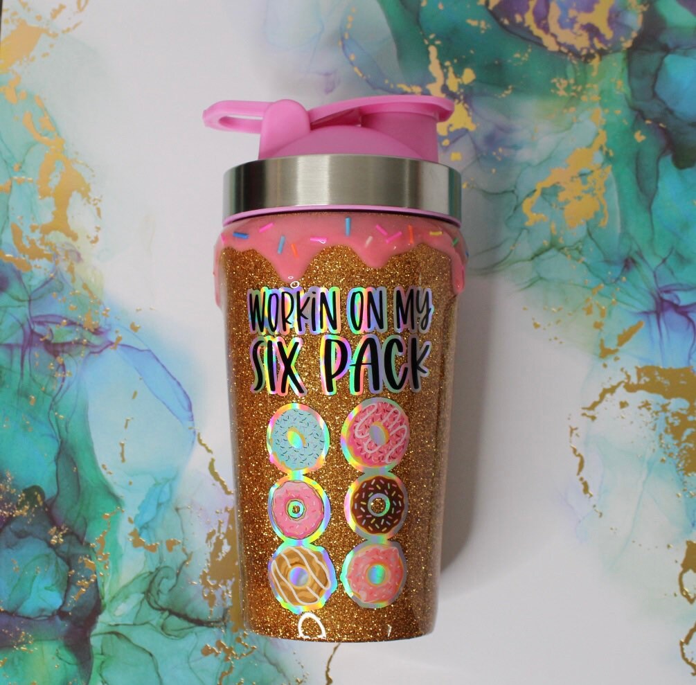 Protein Shaker Bottle Working on My Six Pack Funny Gift Etsy