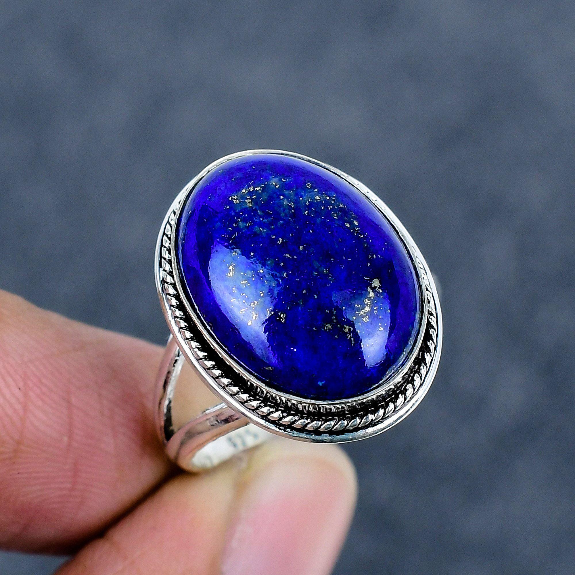 STAR JEWELRY ラピスラズリリング オーバル 約1cm SV925 オーバルラピスラズリリング：酸化925スターリングシルバー、調節可能