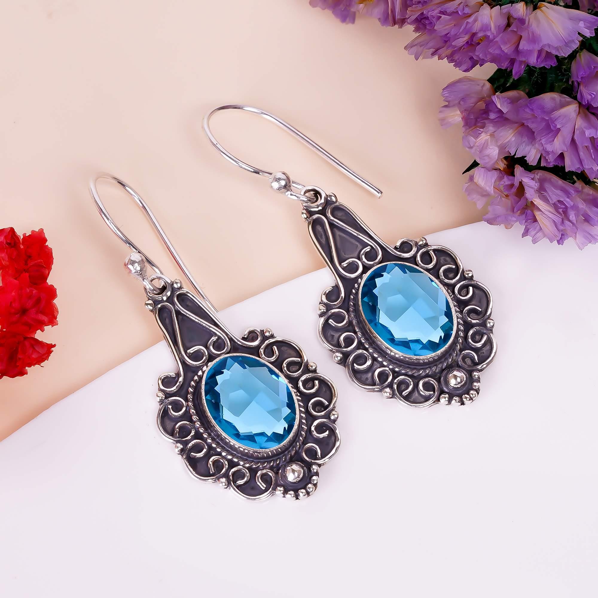 Orecchini SILVEGO CLARISSA In Argento Sterling 925 Con Opale Sintetico Bianco/Blu, Ipoallergenici, Regalo In Confezione - 2
