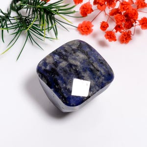Natural Sodalite Cushion Shape Ring | Sodalite Gemstone Ring | Handmade Ring | Blue Sodalite Jewelry | Healing Power Crystal Jewelry Gift
