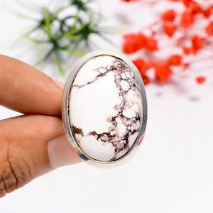 Natural Wild Horse Magnesite Jasper Ring | 925 Sterling Silver | Top Quality Gemstone Jewelry | Bohemian Ring | Handmade Bezel Set Ring