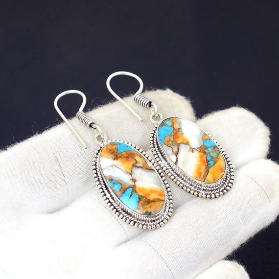 Paire De Boucles D'oreilles Vintage En Matériau Composite Doré - Avec Fermoir Clip - Occasion Bon état