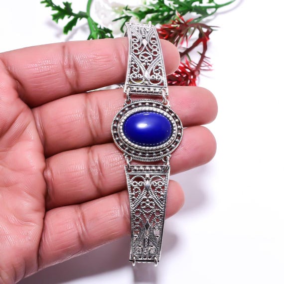 Bracciale rigido in labradorite naturale con pietre preziose