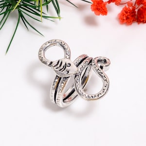 Oxidized Sterling Silver Snake Ring: Bohemian Serpent Jewelry