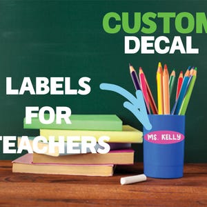 50 étiquettes nominatives imperméables personnalisées pour fournitures scolaires - Etiquettes fines personnalisées pour enfants - Autocollants scolaires durables pour sacs à dos, et plus