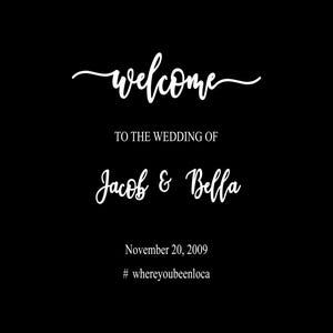 Personalized Wedding Welcome Sign Decal - Custom Names & Date | Bridal Shower Mirror Decal | Wedding Vinyl Decal