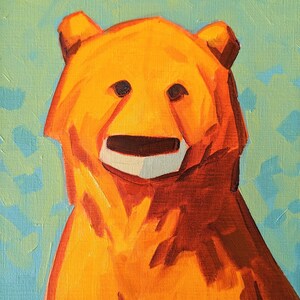 pittura a olio originale + stampe, "dapper" / olio su carta, pittura dell'orso, pittura occidentale, pittura originale, stampa giclée, pittura della fauna selvatica