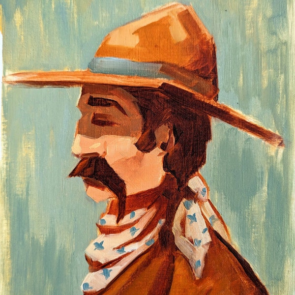 handlebar | original cowboy painting