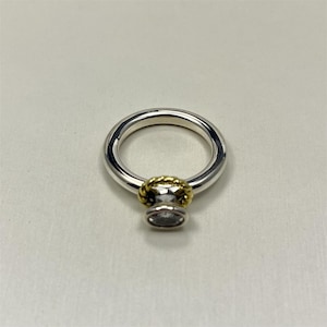 new pandora  halo reminder gold twist rope silver ring