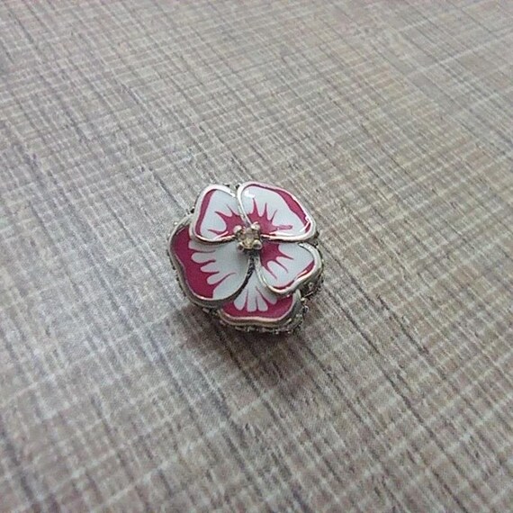 New Pandora 925 Ale Cz Pink Pansy Flower Charm