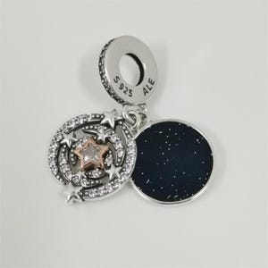 pandora two-tone shooting star double dangle charm