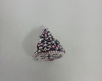 silver pandora glitter christmas tree charm ale s925 with gift bag