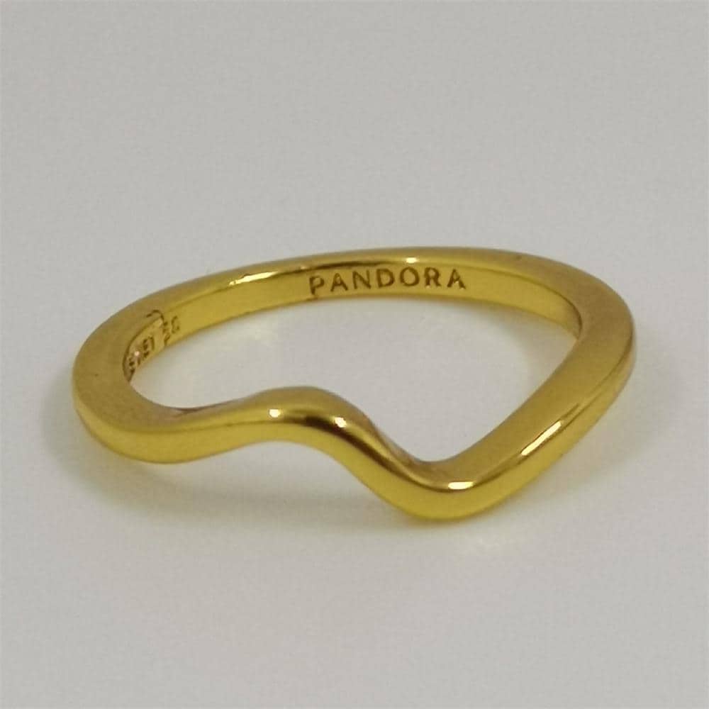 Pandora Golden Polished Wave Ring